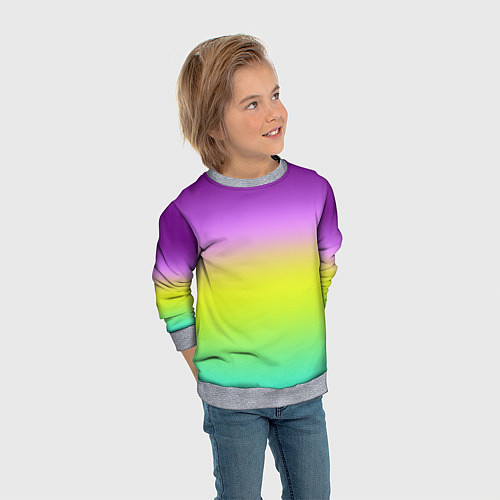 Детский свитшот Multicolored Ombre gradient / 3D-Меланж – фото 3