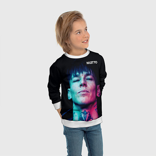 Детский свитшот Нилетто - модная музыка / 3D-Белый – фото 3
