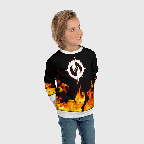 Детский свитшот Chaoseum Чаосеум Fire / 3D-Белый – фото 3