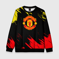 Свитшот детский Manchester united Texture, цвет: 3D-черный