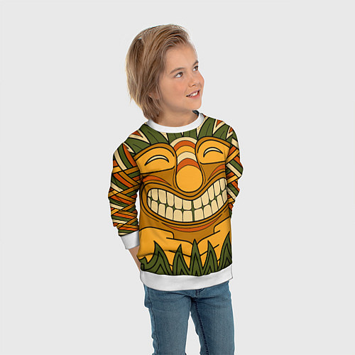 Детский свитшот Polynesian tiki LUCKY / 3D-Белый – фото 3