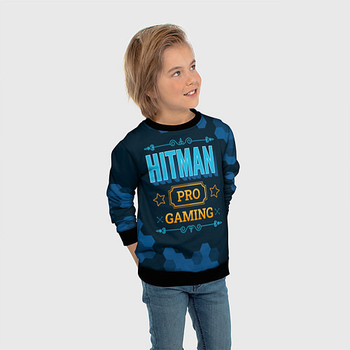 Детский свитшот Игра Hitman: PRO Gaming / 3D-Черный – фото 3