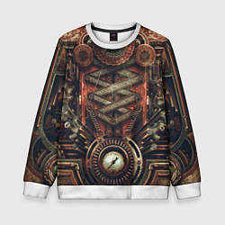 Свитшот детский Mechanical device in Steampunk Retro style, цвет: 3D-белый