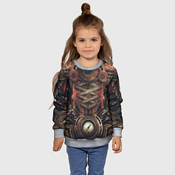 Свитшот детский Mechanical device in Steampunk Retro style, цвет: 3D-меланж — фото 2