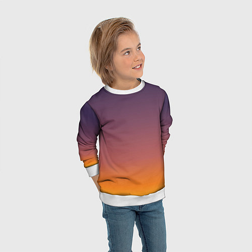 Детский свитшот Sunset Gradient / 3D-Белый – фото 3