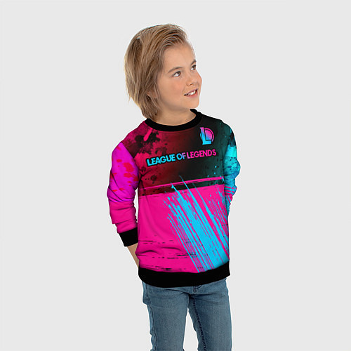 Детский свитшот League of Legends Neon Gradient / 3D-Черный – фото 3