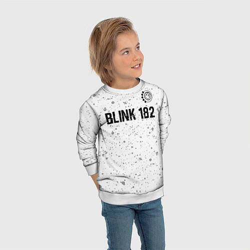 Детский свитшот Blink 182 Glitch на светлом фоне / 3D-Белый – фото 3