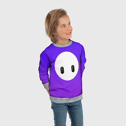 Детский свитшот Fall Guy violet / 3D-Меланж – фото 3