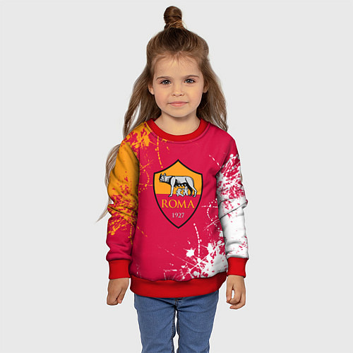 Детский свитшот Roma : рома брызги красок / 3D-Красный – фото 4
