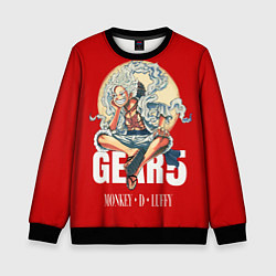 Свитшот детский ЛУФФИ 5 ГИР ONE PIECE На луне, цвет: 3D-черный