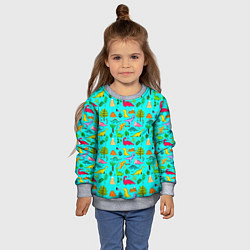 Свитшот детский PREHISTORIC ANIMALS, цвет: 3D-меланж — фото 2