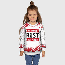 Свитшот детский Rust: красные таблички Best Player и Ultimate, цвет: 3D-белый — фото 2