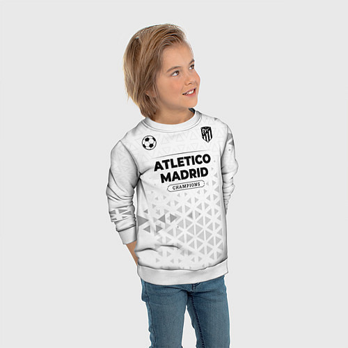 Детский свитшот Atletico Madrid Champions Униформа / 3D-Белый – фото 3