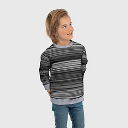 Свитшот детский Black and white thin stripes Тонкие полосы, цвет: 3D-меланж — фото 2