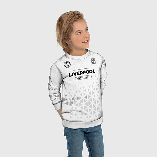 Детский свитшот Liverpool Champions Униформа / 3D-Белый – фото 3