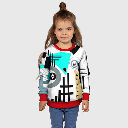 Детский свитшот Абстрактный современный дизайн / 3D-Красный – фото 4