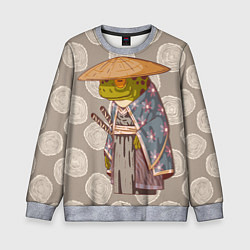 Свитшот детский Самурай-лягушка воин, цвет: 3D-меланж
