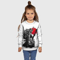 Свитшот детский Самурай гитарист, цвет: 3D-белый — фото 2