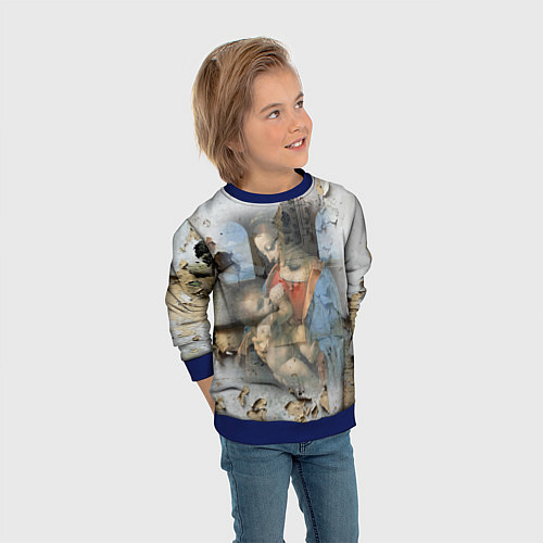 Детский свитшот Мадонна Литта Леонардо да Винчи Post-art / 3D-Синий – фото 3