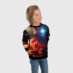 Свитшот детский Яркая звезда в космическом пространстве, цвет: 3D-черный — фото 2