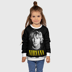 Свитшот детский Nirvana - Kurt Donald Cobain, цвет: 3D-белый — фото 2