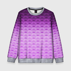 Свитшот детский Фиолетово-розовый геометрический узор Градиент, цвет: 3D-меланж