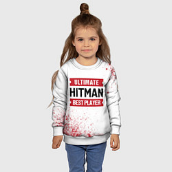 Свитшот детский Hitman: красные таблички Best Player и Ultimate, цвет: 3D-белый — фото 2