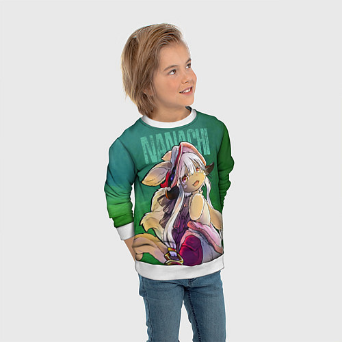 Детский свитшот Made in Abyss аниме Наначи / 3D-Белый – фото 3