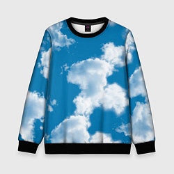 Свитшот детский Небо в облаках, цвет: 3D-черный