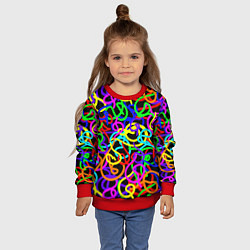 Свитшот детский Неоновый беспорядок, цвет: 3D-красный — фото 2
