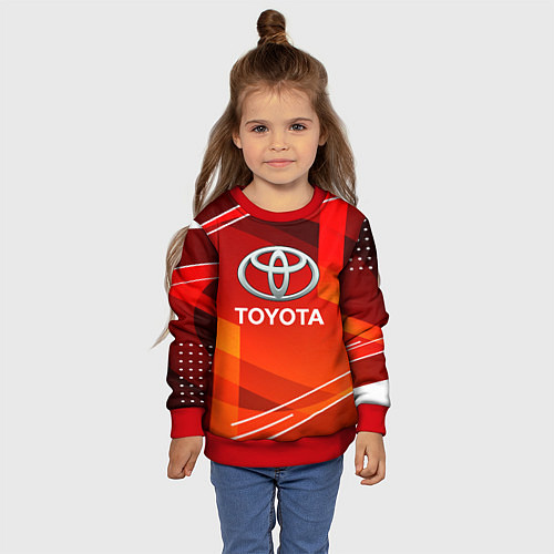 Детский свитшот Toyota Abstraction Sport / 3D-Красный – фото 4