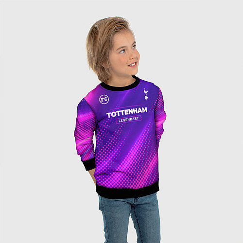 Детский свитшот Tottenham legendary sport grunge / 3D-Черный – фото 3