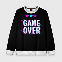 Свитшот детский Game Over Pixels, цвет: 3D-белый