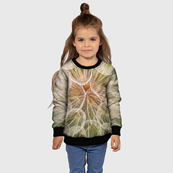 Свитшот детский Абстрактное множество лепестков - Светло-жёлтый, цвет: 3D-черный — фото 2
