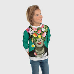 Свитшот детский Фрида Кало - Арт Портрет, цвет: 3D-белый — фото 2