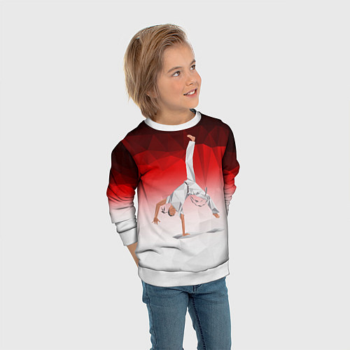 Детский свитшот Капоэйра на одной руке / 3D-Белый – фото 3