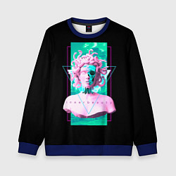 Свитшот детский Бюст Горгоны, цвет: 3D-синий