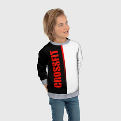 Свитшот детский Кроссфит - черный и белый, цвет: 3D-меланж — фото 2