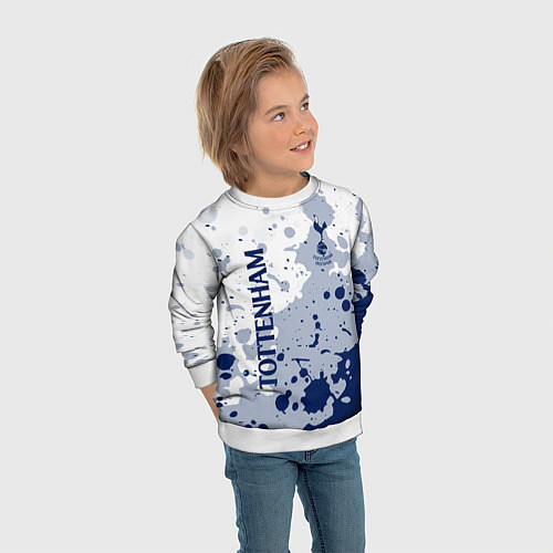 Детский свитшот Tottenham hotspur Брызги красок / 3D-Белый – фото 3
