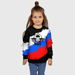 Свитшот детский ВДВ - герб и триколор, цвет: 3D-черный — фото 2