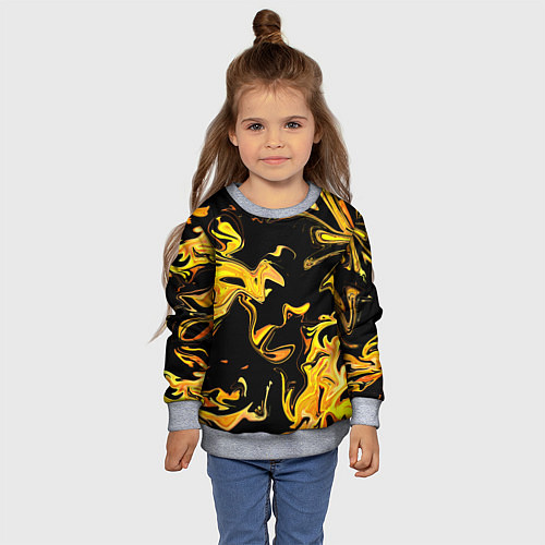 Детский свитшот Огненная лава флюид / 3D-Меланж – фото 4