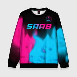 Детский свитшот Saab - neon gradient: символ сверху