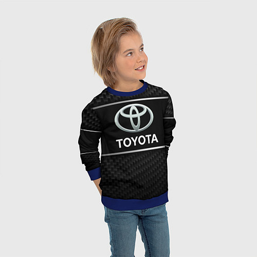 Детский свитшот Toyota Карбон / 3D-Синий – фото 3