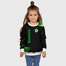 Свитшот детский Skoda Sport Абстракция, цвет: 3D-белый — фото 2