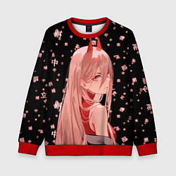 Детский свитшот Power Chainsaw Man иероглифы