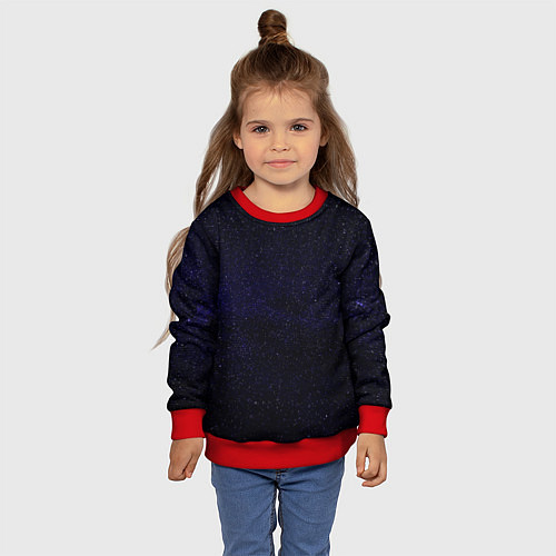 Детский свитшот Молчаливые космические дали / 3D-Красный – фото 4