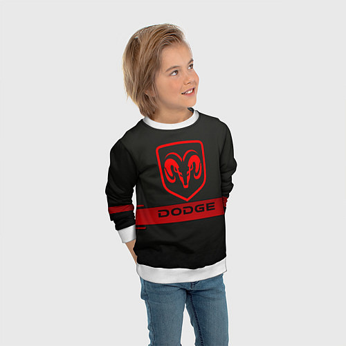 Детский свитшот Dodge - SPORT / 3D-Белый – фото 3