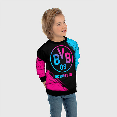 Детский свитшот Borussia - neon gradient / 3D-Черный – фото 3