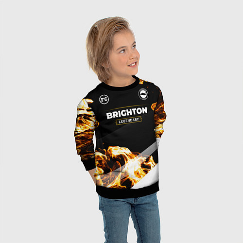 Детский свитшот Brighton legendary sport fire / 3D-Черный – фото 3