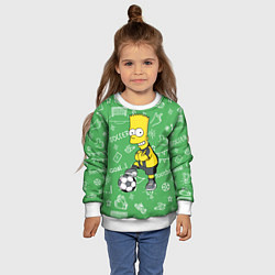 Свитшот детский Барт Симпсон - крутой футболист!, цвет: 3D-белый — фото 2